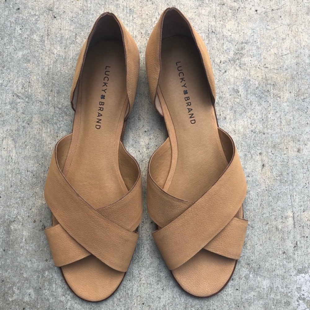 Lucky Brand Gallah Peep Toe Flat Sandals